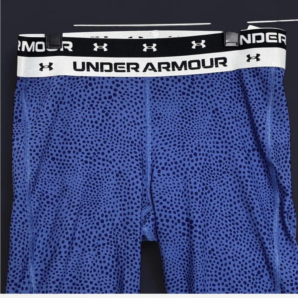 Under Armour Girls Navy‎ Blue Speckled Compression Ankle Crop Leggings Youth Med